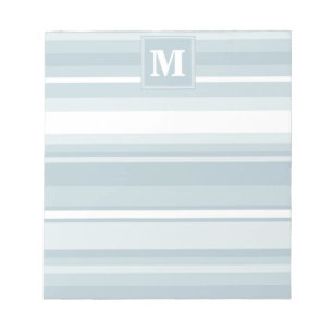 Monogram Eisblauer Streifen Notizblock