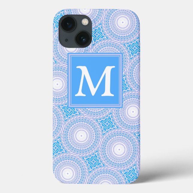 Monogram Electric Blue Circles pattern Case Mate i (Rückseite)