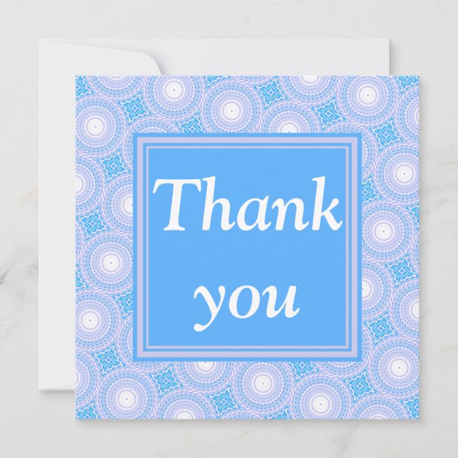 Monogram Electric Blue Circles pattern Dankeskarte (Vorderseite)