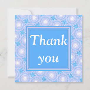Monogram Electric Blue Circles pattern Dankeskarte