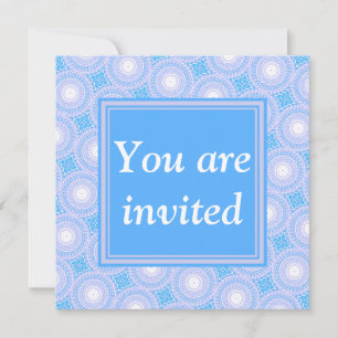 Monogram Electric Blue Circles pattern Einladung