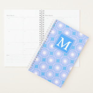 Monogram Electric Blue Circles pattern Planer