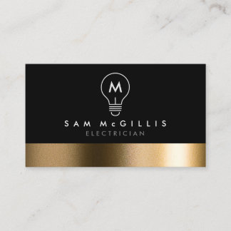 Monogram Electric Bold Black Gold Business Card Visitenkarte
