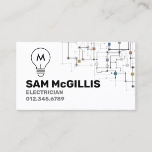 Monogram Electrician Electrical Contractor Visitenkarte