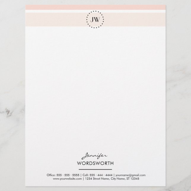 Monogram Elegant Beruflich Letterhead Briefbogen (Vorderseite)