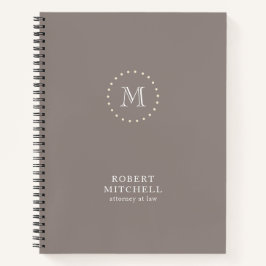 Monogram Elegant Beruflich Spiral Notebook Notizbuch