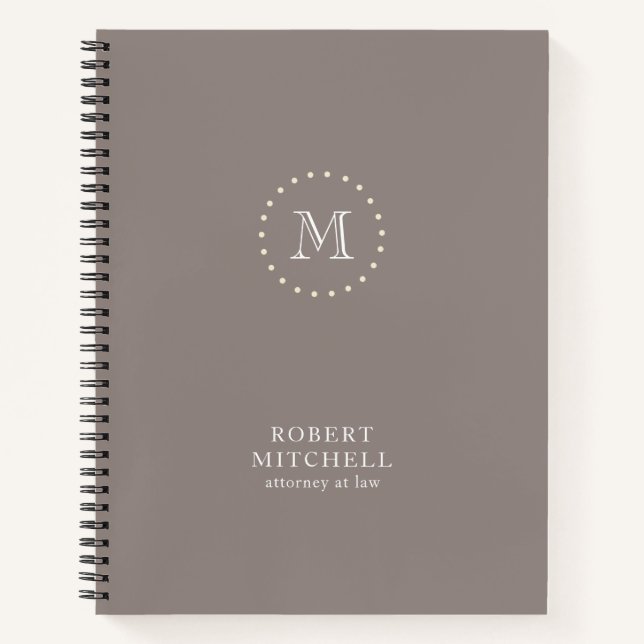 Monogram Elegant Beruflich Spiral Notebook Notizbuch (Vorderseite)