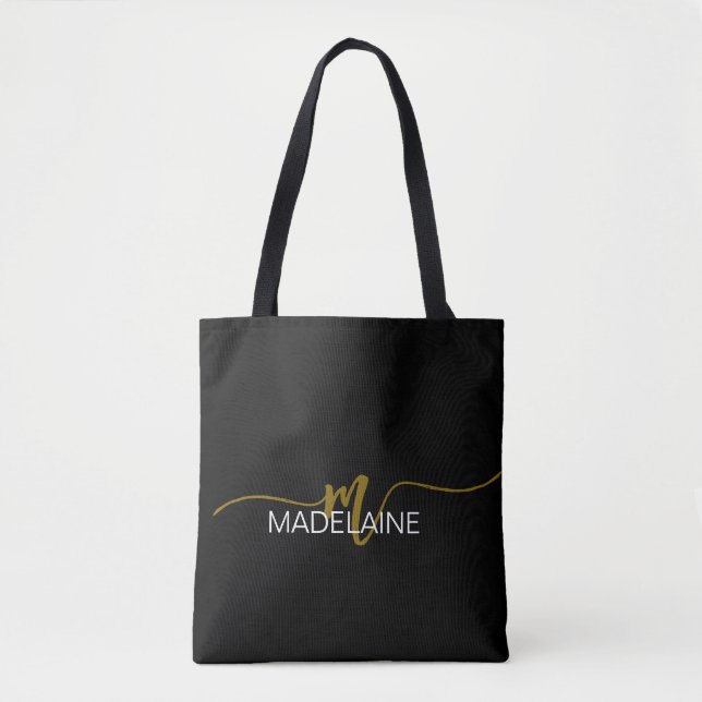 Monogram Elegant Black Gold Color (Vorderseite)