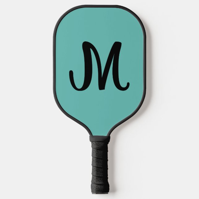 MONOGRAM ELEGANT BLAU SCRIPT PICKLEBALL PADDDLE SCHLÄGER (Vorderseite)