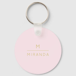 Monogram Elegant Blush Pink Minimalistische Klasse Schlüsselanhänger