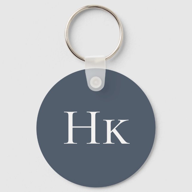 Monogram Elegant Classic Navy Mit Monogramm Initia Schlüsselanhänger (Vorderseite)