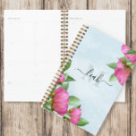 Monogram Elegant Floral Vintage Pretty Pink Peony Planer<br><div class="desc">This design feature a modern girly elegant trendy,  stylish vintage floral rose peony,  chic monogrammed monogram peonies,  watercolor flowers pink colorful cute,  classiy simple minimalist garden,  elegant script calligraphy typography,  pretty beautiful feminromantic Mmer flower bouquet,  Laura Lacina,  a calendar organization home office school</div>