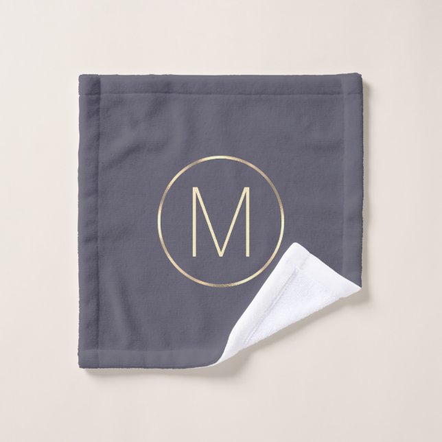 Monogram Elegant Gold Grau Badhandtuch Set (Waschlappen)