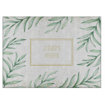 Monogram Elegant Greenerity Watercolor Blätter