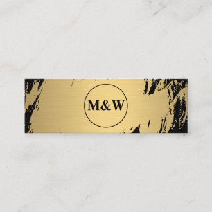 Monogram Elegant Imitate Gold Grunge Mini Visitenkarte