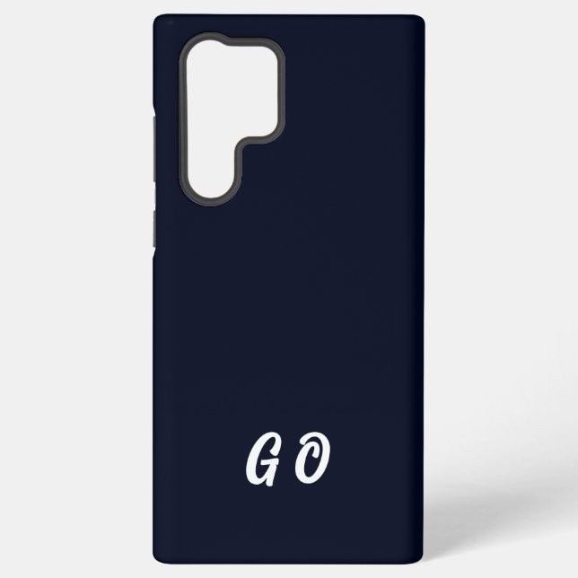 Monogram Elegant Initial Dark Blue Samsung Galaxy Hülle (Rückseite)