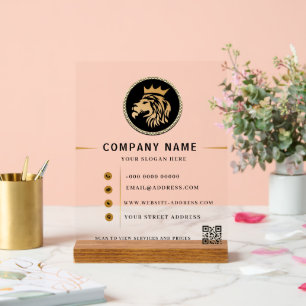 Monogram Elegant Lion Logo Acrylschild