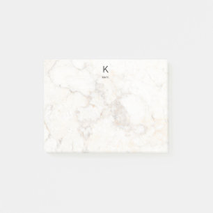 Monogram Elegant Marble Minimalistisch Post-it Klebezettel