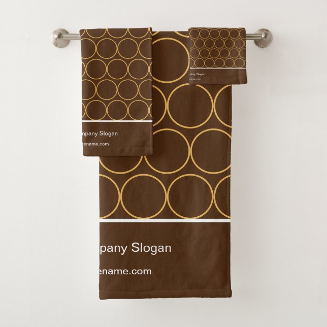 Monogram Elegant Minimal Coffee Color Monogram Badhandtuch Set (Insitu)