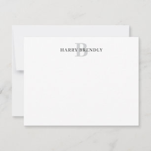 Monogram Elegant Minimal Stilvolle flache Notizkar Mitteilungskarte
