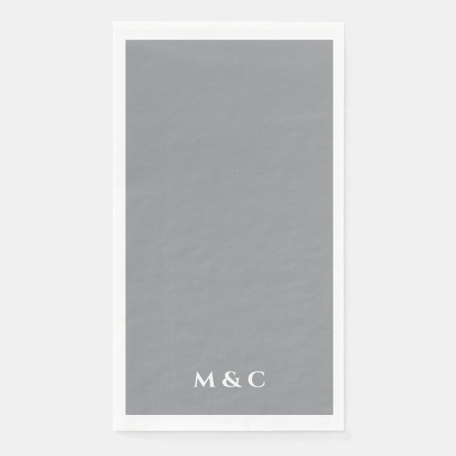 Monogram Elegant Modern 25-jähriges Party Serviette (Vorderseite)
