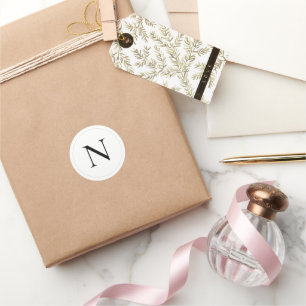 Monogram Elegant Modern Runder Aufkleber