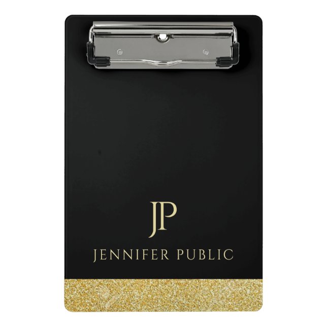 Monogram Elegant Modernes Minimalistisches Design  Mini Klemmbrett (Vorderseite)