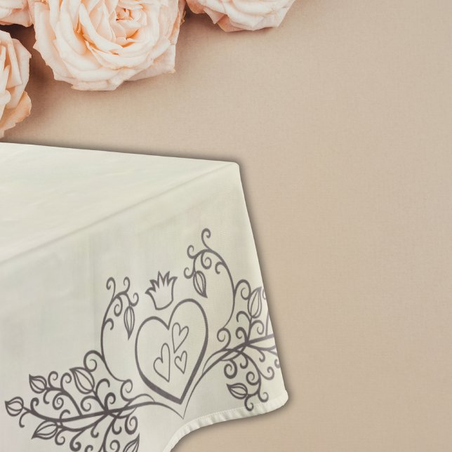 Monogram Elegant Mother-of-Pearl Peach Med Wedding Tischdecke (Von Creator hochgeladen)
