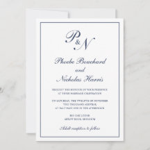 Monogram Elegant Navy Blue All in one Wedding