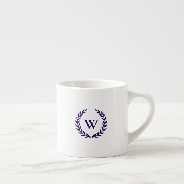 Monogram Elegant Navy Blue Classic Espresso Tasse (Rechts)