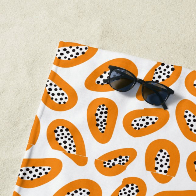 Monogram Elegant Papaya Muster Strandtuch (Beispiel)