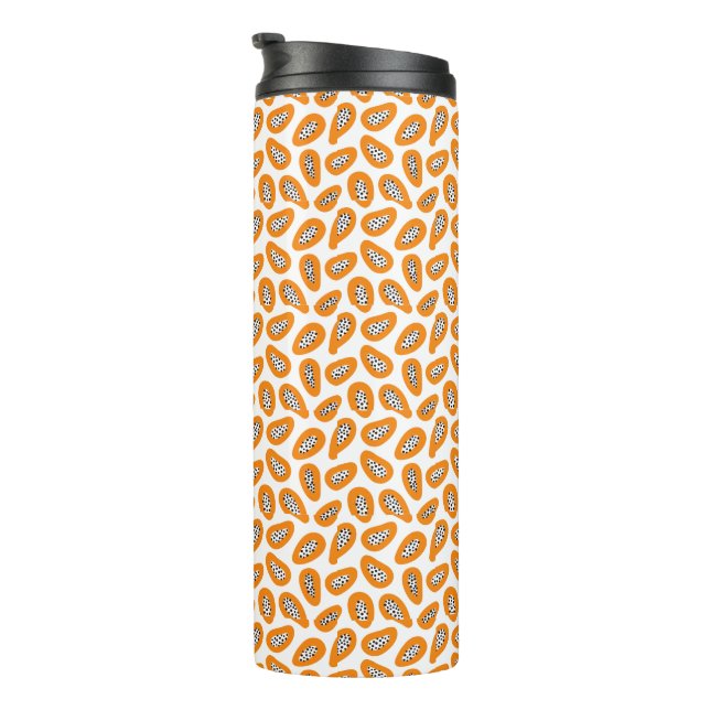 Monogram Elegant Papaya Muster Thermosbecher (Nach rechts gedreht)