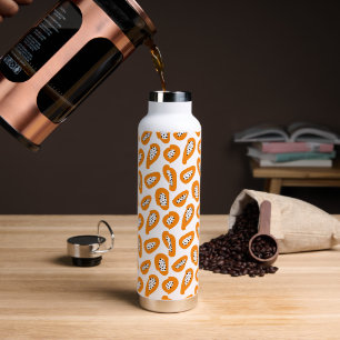 Monogram Elegant Papaya Muster Trinkflasche