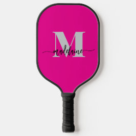 Monogram Elegant Pink Black Personal Pickleball Schläger