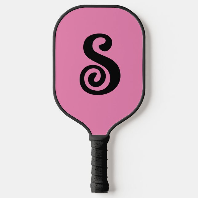 MONOGRAM ELEGANT PINK SCRIPT PICKLEBALL PADDDLE PICKLEBALL SCHLÄGER (Vorderseite)