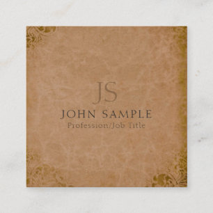 Monogram Elegant Premium Dick Luxury Damask Quadratische Visitenkarte