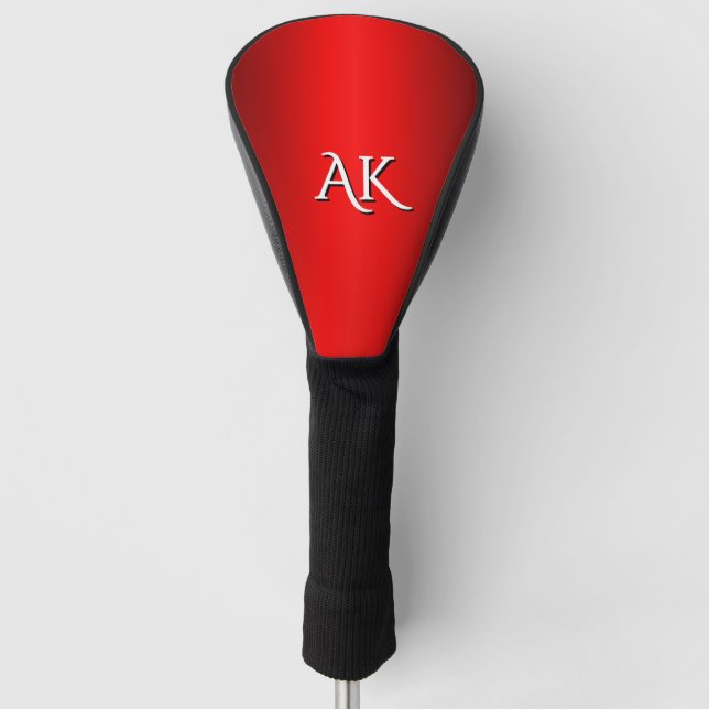 Monogram Elegant Red Gradient Golf Headcover (Vorderseite)
