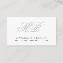 Monogram Elegant Schwarz-weiß Gray Wedding Website