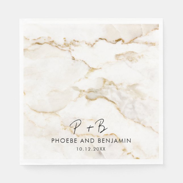 Monogram Elegant Typografy Wedding Paper Serviette (Vorderseite)