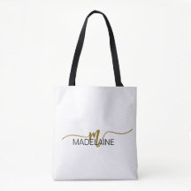 Monogram Elegant White Black Gold Farbe