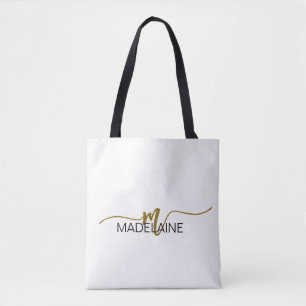 Monogram Elegant White Black Gold Farbe