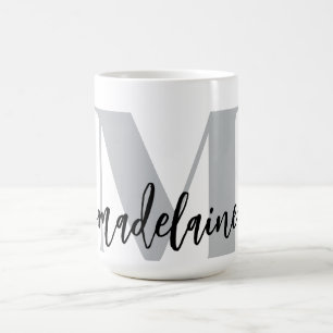 Monogram Elegant White Black Kaffeetasse
