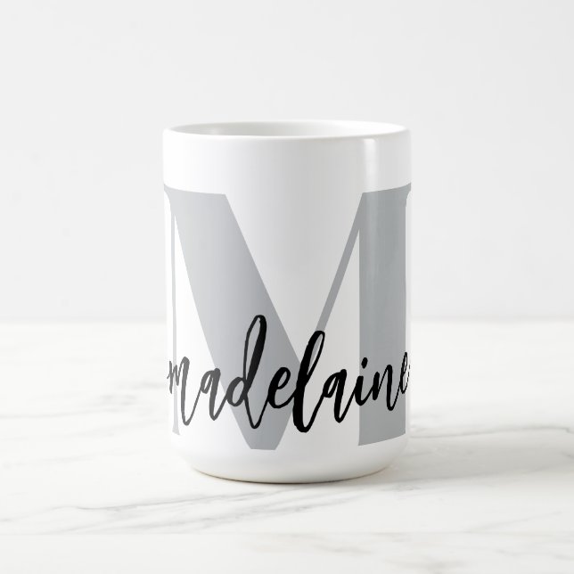 Monogram Elegant White Black Kaffeetasse (Mittel)