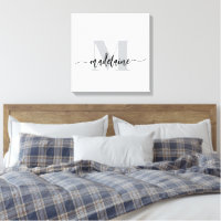 Monogram Elegant White Black Personal