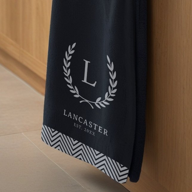 Monogram Elegante Farmhouse Moderner Minimalistisc Geschirrtuch (Von Creator hochgeladen)