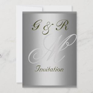 Monogram Elegante und einfache Hochzeitseinladung Einladung
