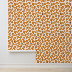 Monogram Elegantes Papaya-Muster  Tapete