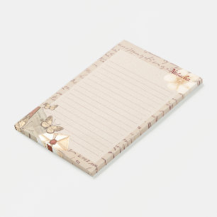 Monogram, elegantes rustikales Vintages Scrapbook Post-it Klebezettel