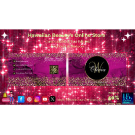 Monogram Elegany Classy Pink Gold QR Code Visitenkarte