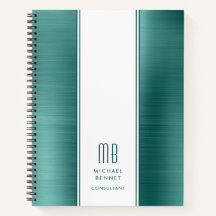 Monogram Emerald Green Brushed Metallic Business